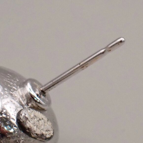 CHANEL CC Logo Rhinestone Camelia Piercing Earring 04P Silver France 38RF516 - Picture 9 of 11